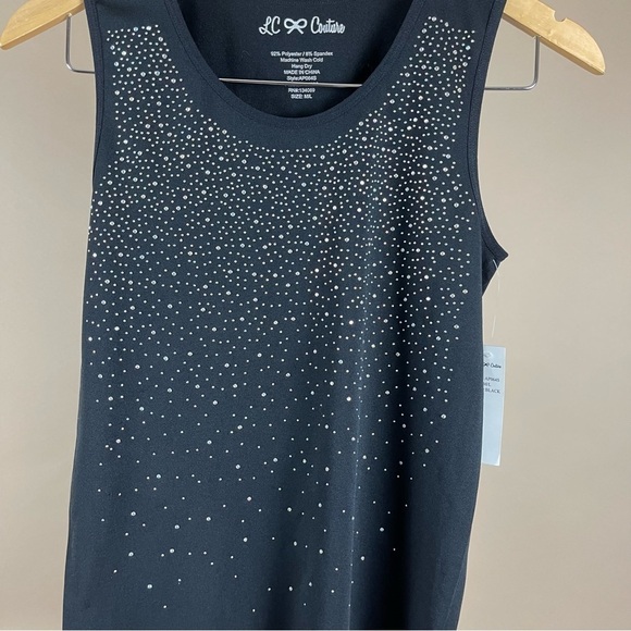 New! LC Couture Rhinestone Tank Top Size Medium Large Modest - Picture 3 of 7
